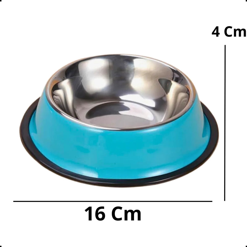 16 CM 200 ML Blue PP Cat Pet Dog Inox Bowl Pot