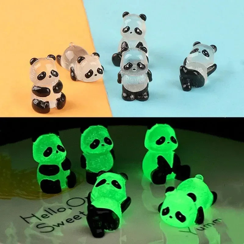 Mini Pandas que Brilham no Escuro para Decoração