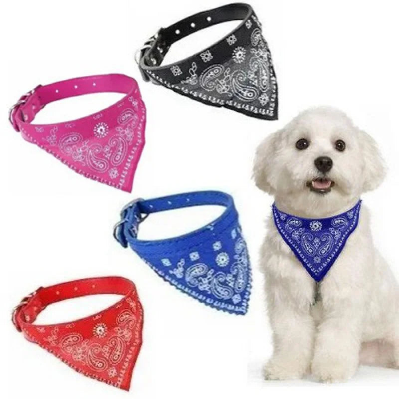 Pet Coleira Colar com Lenço Bandana Ajustável Cães E Gatos