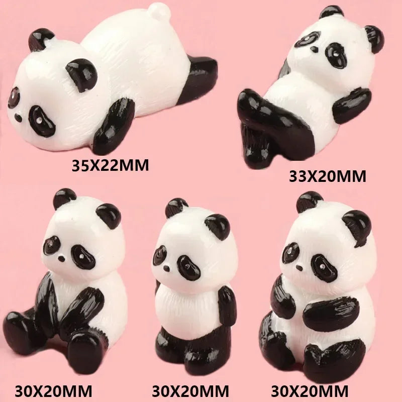 Mini Pandas que Brilham no Escuro para Decoração