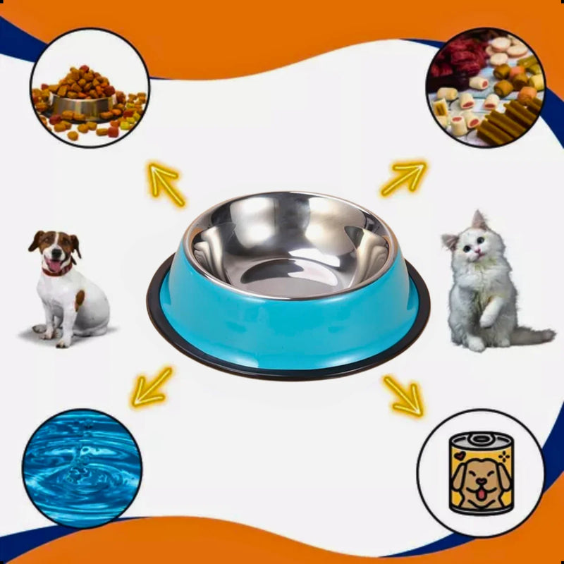 16 CM 200 ML Blue PP Cat Pet Dog Inox Bowl Pot