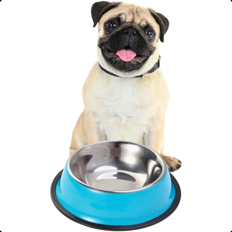 16 CM 200 ML Blue PP Cat Pet Dog Inox Bowl Pot